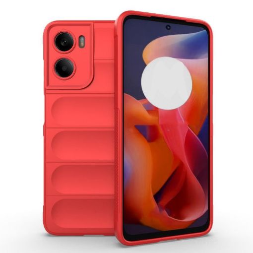 Motorola Moto G05 4G/E15 Red TPU + Flannel Phone Case - Magic Shield - 1