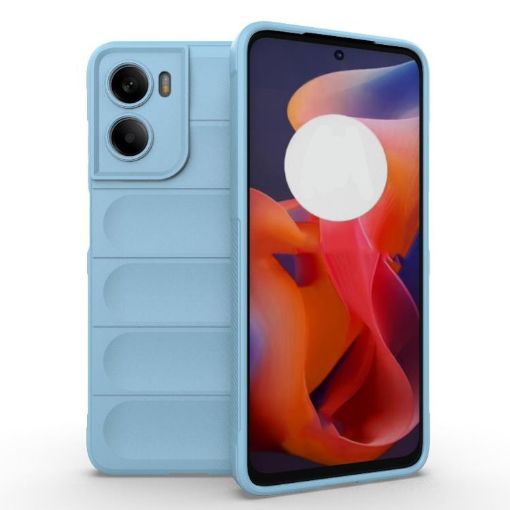 Motorola Moto G05 4G/E15 Light Blue TPU Flannel Phone Case - 1