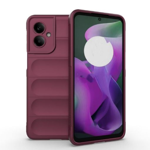 Motorola Moto G55 5G Global Magic Shield TPU Flannel Case Wine Red - 1