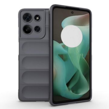 Moto G75 5G Global Magic Shield TPU Flannel Case - Dark Grey - 1