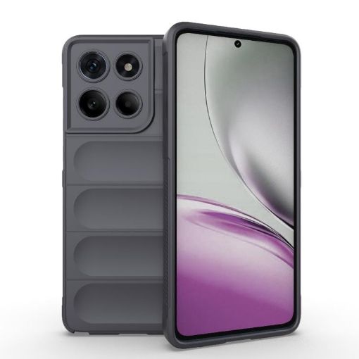 Motorola Edge 60 Stylus 5G Case - Magic Shield TPU + Flannel (Dark Grey) - 1