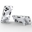 Realme C53 4G Punk Armor Phone Case with Holder - White, PC + TPU - 4