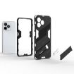 Realme C53 4G Punk Armor Phone Case with Holder - White, PC + TPU - 5