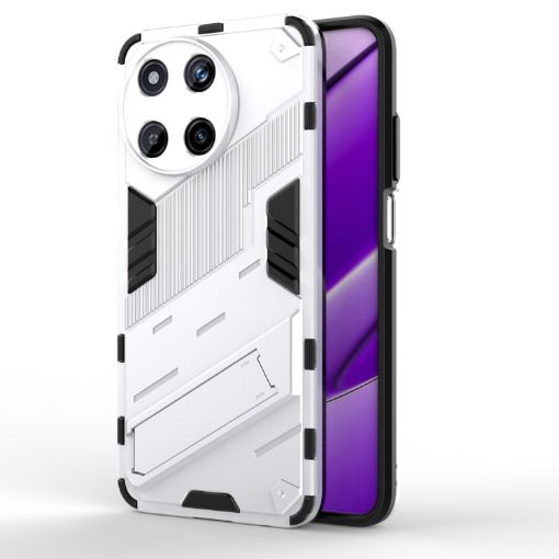 Realme 11 4G Global Punk Armor PC + TPU Phone Case with Holder White - 1