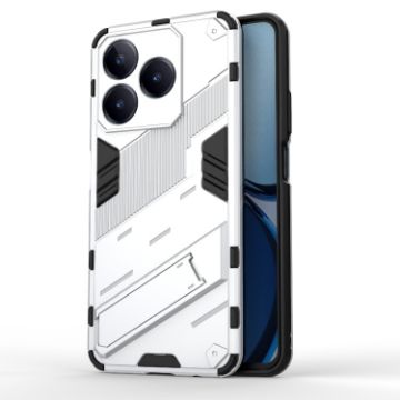 Realme C63 4G Global Punk Armor Phone Case with Holder - White - 1