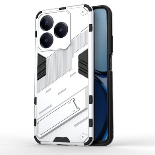 Realme C63 4G Global Punk Armor Phone Case with Holder - White - 1
