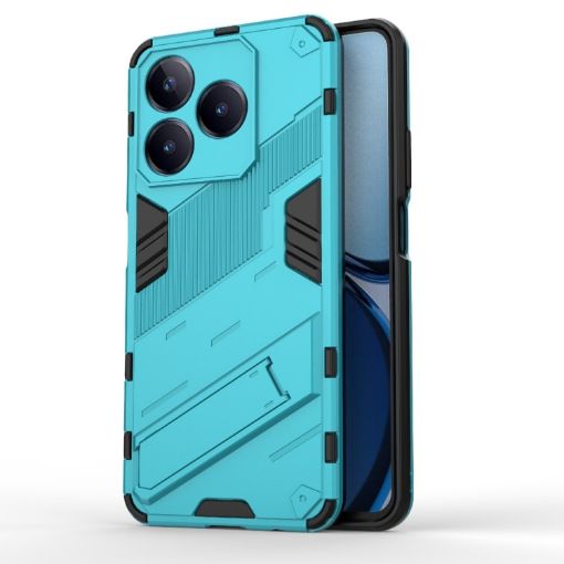 Realme C63 4G Global Punk Armor Phone Case with Holder - Blue - 1