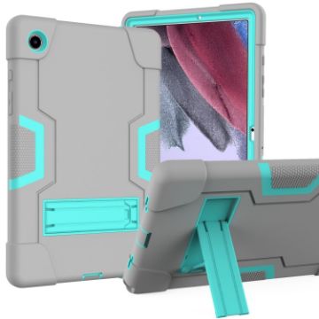 Samsung Galaxy Tab A8 Grey Mint Green Silicone Hybrid Case with Holder - 1