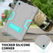 Samsung Galaxy Tab A8 Grey Mint Green Silicone Hybrid Case with Holder - 3