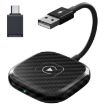 USB & USB-C Wired to Wireless CarPlay Adapter for iPhone - Black - 1