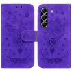 Tecno Camon 40 Pro 4G Purple Butterfly Rose Leather Phone Case - 1