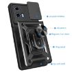 Motorola Moto G04/G24 Silver TPU+PC Phone Case with Sliding Camera Cover - 3