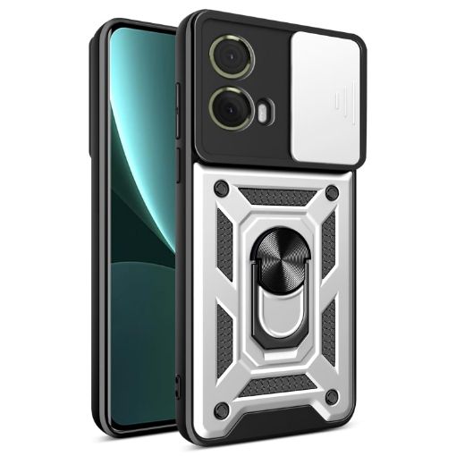 Motorola Moto G85/S50 Neo Silver TPU+PC Case with Sliding Camera Cover - 1