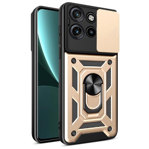 Motorola Edge 50 Neo Gold Phone Case with Sliding Camera Cover TPU+PC - 1