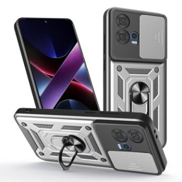 Motorola Edge 30 Fusion Silver TPU+PC Case with Sliding Camera Cover - 1