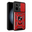 Realme GT3 5G Red Phone Case - Sliding Camera Cover TPU Hybrid PC - 1