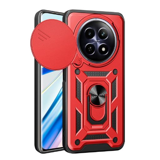 Realme 12 5G Red Phone Case with Sliding Camera Cover TPU Hybrid PC - 1