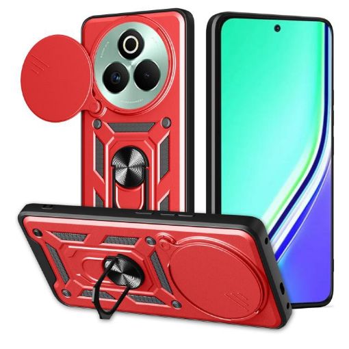 Realme P3 Pro 5G Red Phone Case with Sliding Camera Cover TPU Hybrid PC - 1