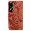 Tecno Camon 40 Brown Tiger Embossing Flip Leather Phone Case - 4