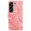 Tecno Camon 40 Pink Tiger Embossing Flip Leather Phone Case - 4