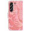 Tecno Camon 40 Pro 4G Pink Tiger Embossing Flip Leather Case - 4
