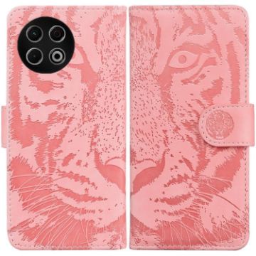 Tecno Spark 30 Pro Pink Tiger Embossing Flip Leather Phone Case - 1
