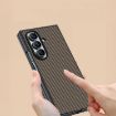 Samsung Galaxy Z Fold7 Ultra-thin Gold Carbon Fiber Texture Phone Case - 4