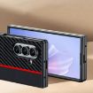 Samsung Galaxy Z Fold7 Ultra-thin Carbon Fiber Texture Case (Black Red) - 3