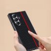 Samsung Galaxy Z Fold7 Ultra-thin Carbon Fiber Texture Case (Black Red) - 4