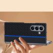 Samsung Galaxy Z Fold7 Ultra-thin Carbon Fiber Texture Case (Black Blue) - 2