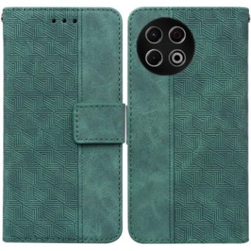 Tecno Spark 30 Pro Green Geometric Embossed Leather Phone Case - 1