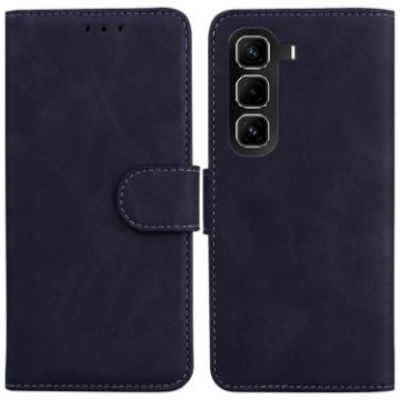 Infinix Hot 50 Pro 4G Black Leather Flip Phone Case - Skin Feel - 1