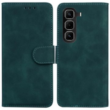 Infinix Hot 50 Pro+ 4G Green Leather Flip Case - Skin Feel Pure Color - 1