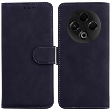 Tecno Spark 30 4G Black Leather Flip Phone Case - Skin Feel Pure Color - 1