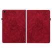 Samsung Galaxy Tab 9+ Red Butterfly Flower Embossed Leather Case - 2