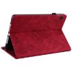 Samsung Galaxy Tab 9+ Red Butterfly Flower Embossed Leather Case - 5