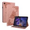 Samsung Galaxy Tab 9+ Rose Gold Butterfly Flower Leather Case - 1