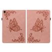 Samsung Galaxy Tab 9+ Rose Gold Butterfly Flower Leather Case - 2