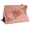 Samsung Galaxy Tab 9+ Rose Gold Butterfly Flower Leather Case - 5