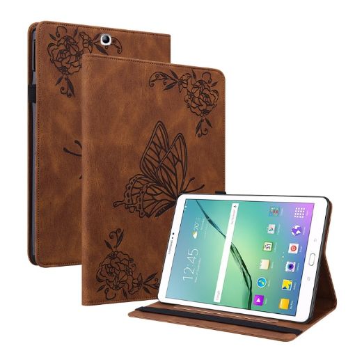 Samsung Galaxy Tab S2 9.7 T810 T815 Brown Butterfly Flower Case - 1