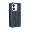 OPPO A5x 4G/5G Leather Phone Case - Blue, Magnetic Buckle, Retro Texture - 3