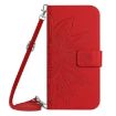 OPPO A5x 4G/5G Sun Flower Embossed Flip Leather Case with Lanyard Red - 2
