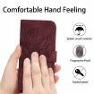OPPO A5 5G Sun Flower Embossed Flip Leather Case with Lanyard Red - 4