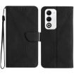 OPPO A5 5G Black Embossed Leather Phone Case - Global Stitching - 1