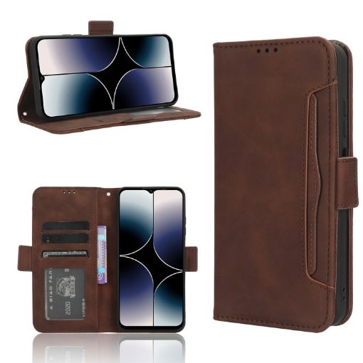 Ulefone Note 16 Pro Leather Phone Case Brown with Card Slots - 1