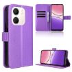 OPPO A5x 4G/5G Global Leather Phone Case - Diamond Texture, Purple - 1