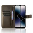 Ulefone Note 16 Pro Brown Leather Phone Case with Diamond Texture - 4