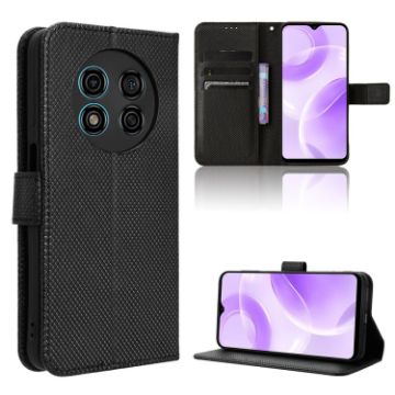 Ulefone Note 15 Black Leather Phone Case - Diamond Texture Cover - 1