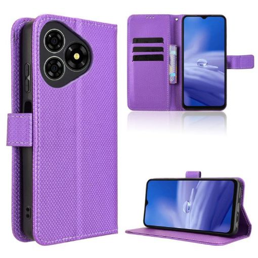 Ulefone Note 19 Purple Diamond Texture Leather Phone Case - 1