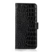 For Honor 400 Pro Global Crocodile Cowhide Leather Phone Case Black - 2